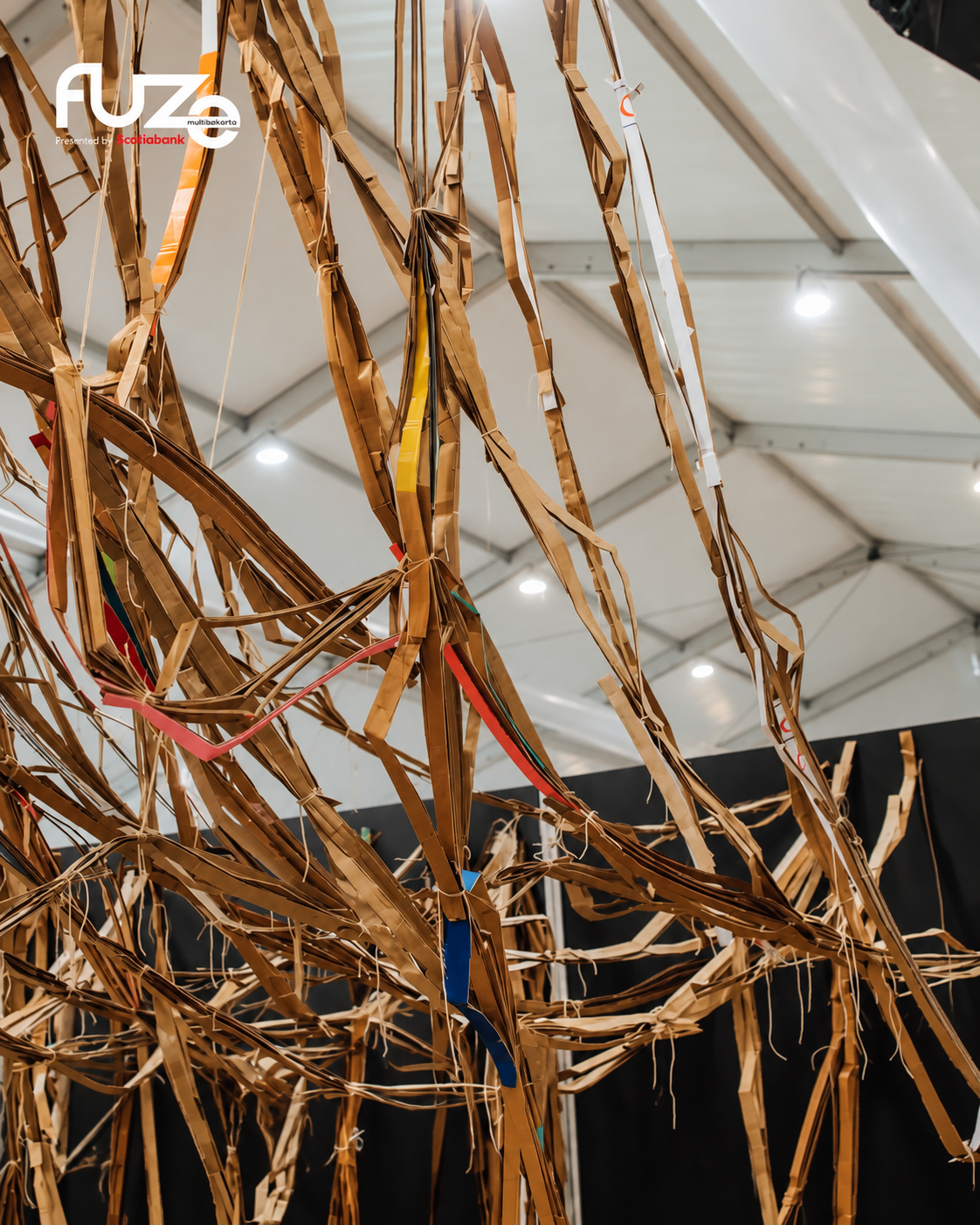 FUZE Is Coming Home 30 Hanging woven installation with FUZE logo 2